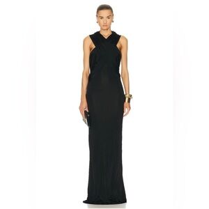 NWT Saint Laurent Hooded Crepe Dress in Noir size 34 / US 2